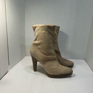 Isaac Mizrahi Tan Suede Heeled Boots